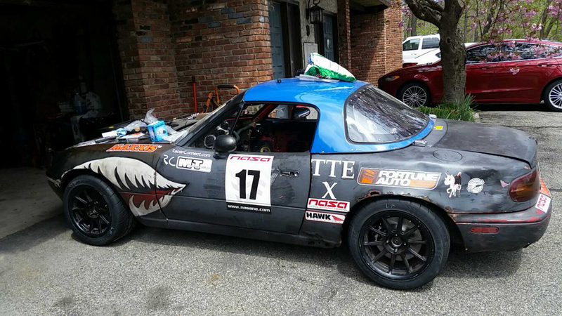 The Miata slightly later, after more fun.